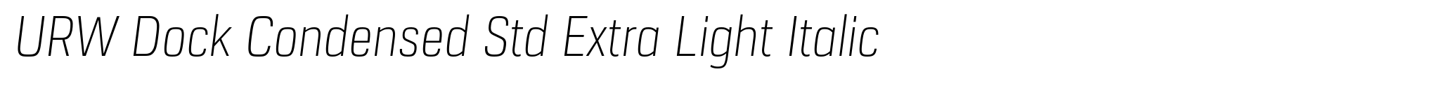 URW Dock Condensed Std Extra Light Italic image